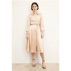 MM Lafleur The Pepper Dress Minimalist Old Money Washable Silk Charmeuse M